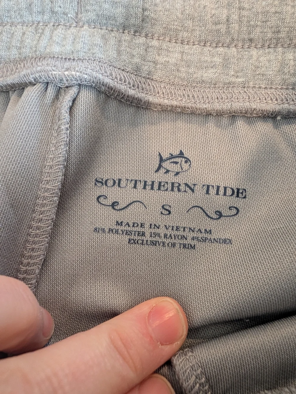 Southern Tide Jogger Sweatpants Gray Blue Side Stripe S Fleece